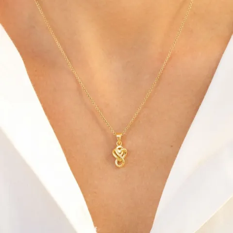 hjerte infinity anheng i forgylt sølv - Amoré