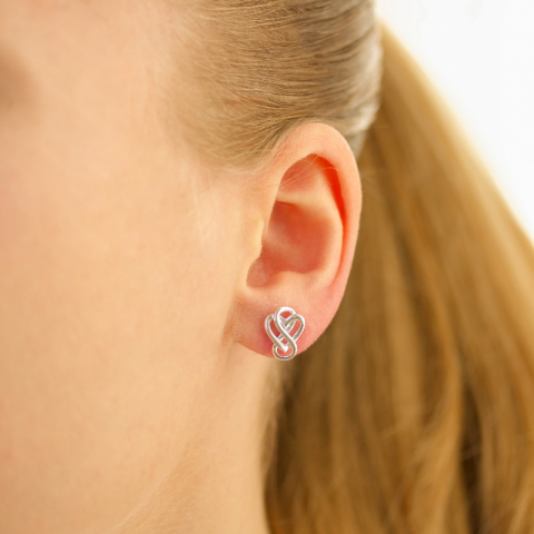 hjerte infinity øredobber i sølv - Amoré
