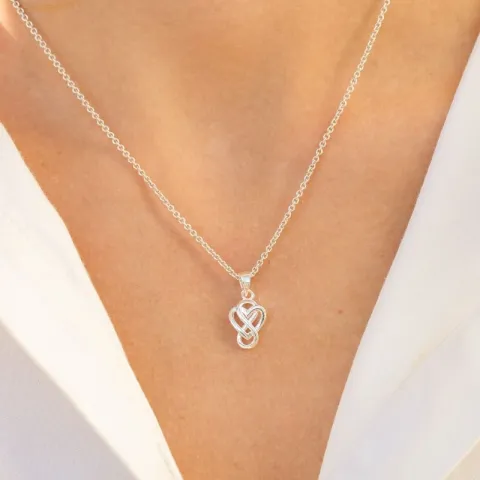 hjerte infinity anheng i sølv - Amoré