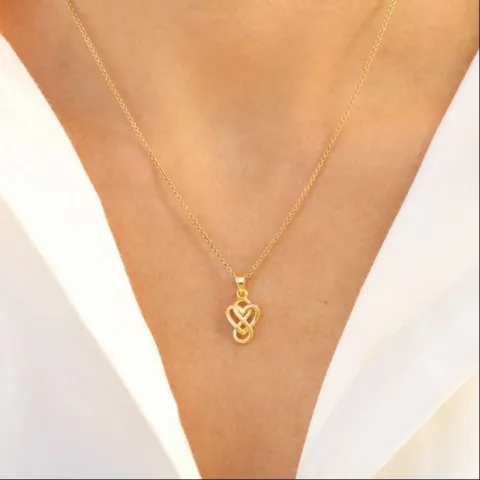 hjerte infinity anheng i forgylt sølv - Amoré