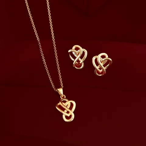 hjerte infinity anheng i forgylt sølv - Amoré