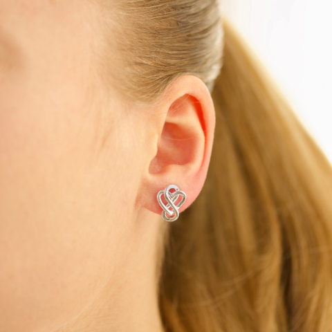 hjerte infinity øredobber i sølv - Amoré