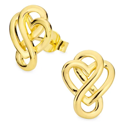 hjerte infinity øredobber i forgylt sølv - Amoré