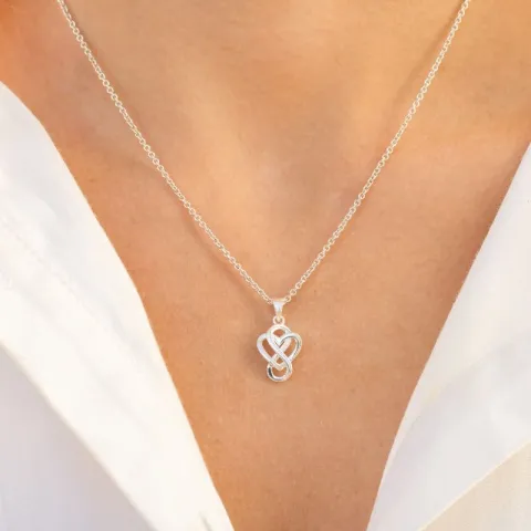 hjerte infinity anheng i sølv - Amoré