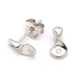 Diamantøredobb i sølv med diamanter 