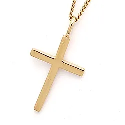 Kors anheng i forgylt sølv