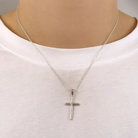 15,5 x 27 mm kors anheng i sølv