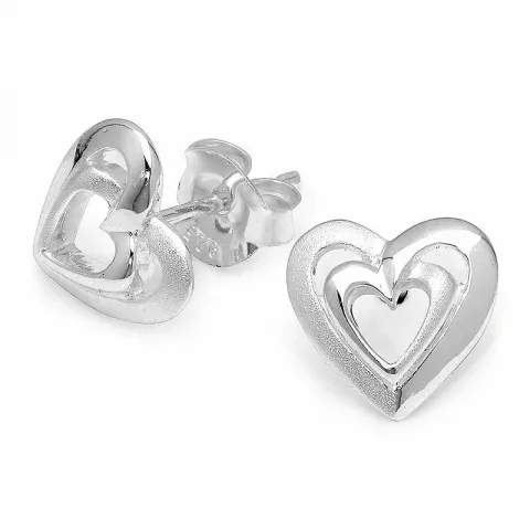 hjerte øredobber i sølv