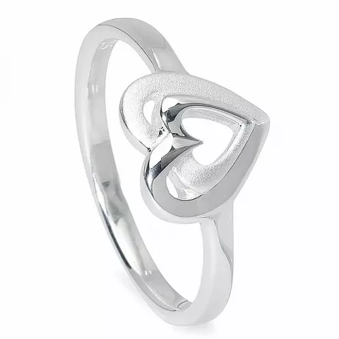 Elegant hjerte ring i sølv