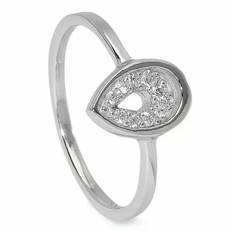 Ringer: dråpe zirkon ring i sølv