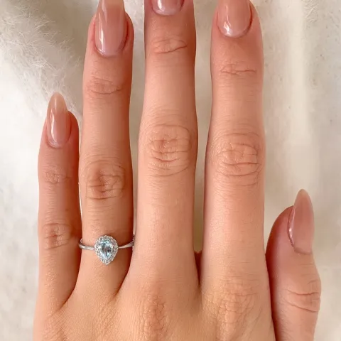 Elegant dråpe rosettring i sølv