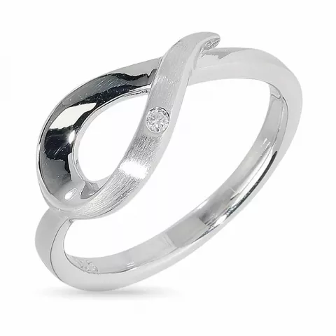Elegant dråpeformet ring i 925 karat sølv 0,015 ct
