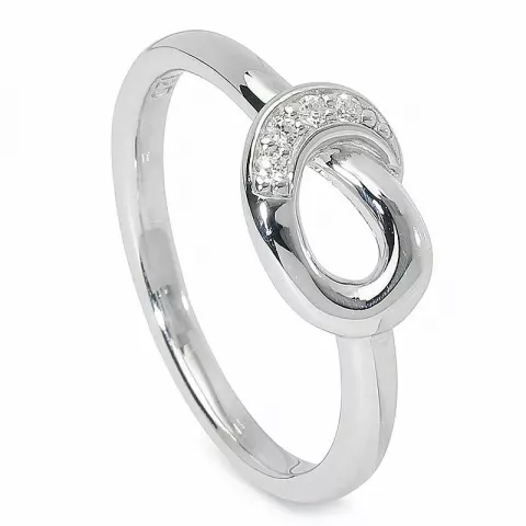 Oval zirkon ring i sølv