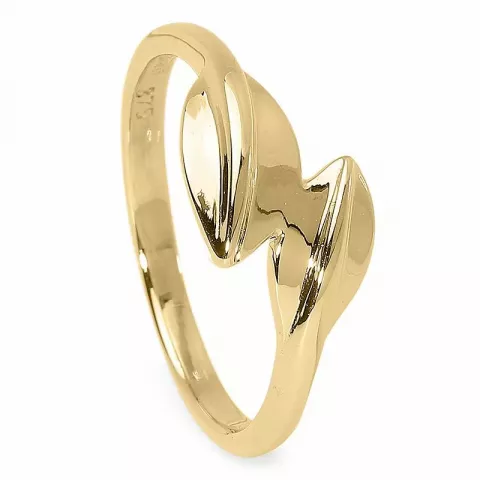 Ringer: blad ring i 9 karat gull