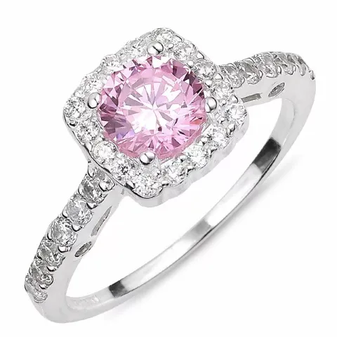 rosa zirkon ring i sølv