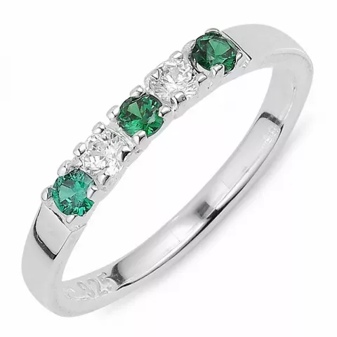 grønn zirkon ring i sølv