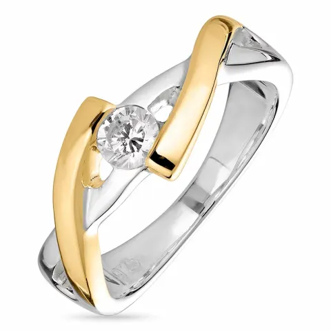 kolleksjonsprøve ring i sølv med 8 karat gull