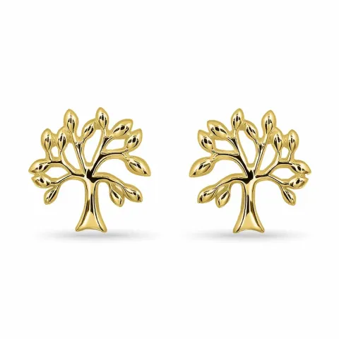 livets tre ørestikker i forgylt sølv