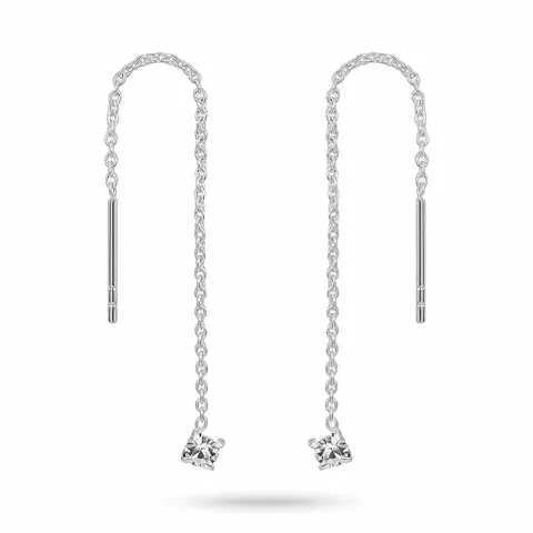 lange kjedeøreringer i sølv