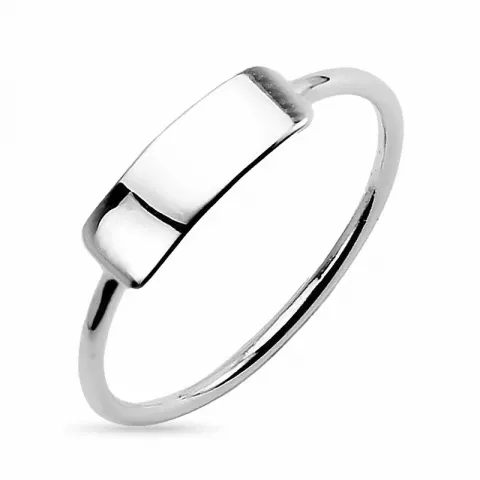 firkantet ring i sølv