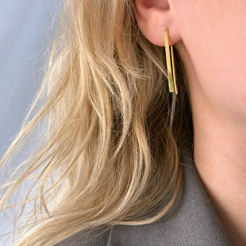 lange øredobber i forgylt sølv