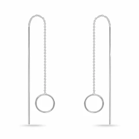 lange kjedeøreringer i sølv