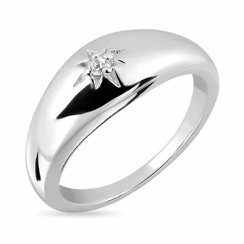 stjerne zirkon ring i sølv