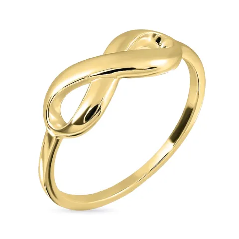 infinity ring i forgylt sølv