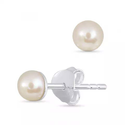 4 mm perle ørestikker i sølv