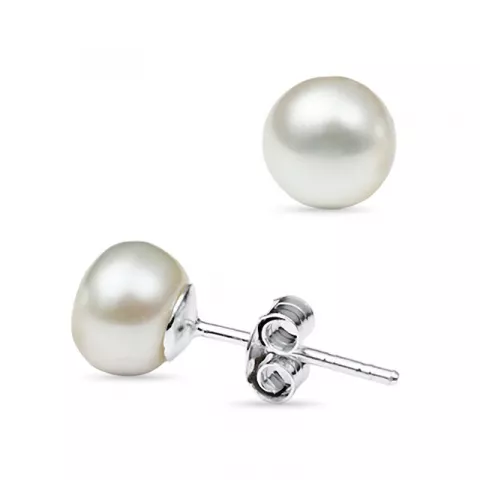 7 mm perle ørestikker i sølv