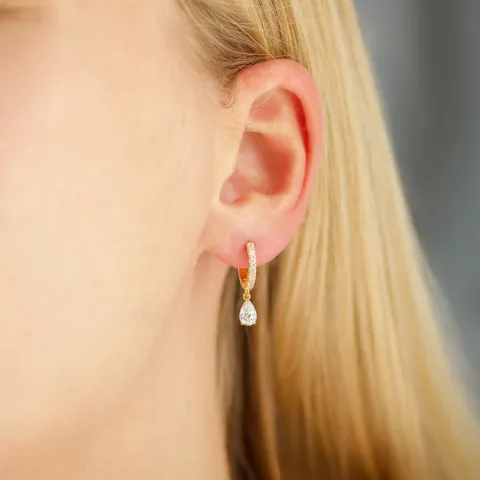 zirkon creol i forgylt sølv