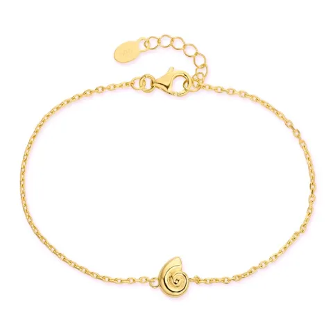 musling armbånd i forgylt sølv