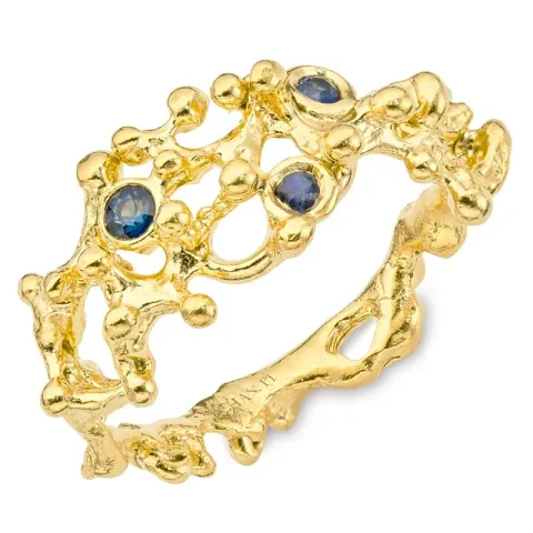 syntetisk spinel ring i forgylt sølv