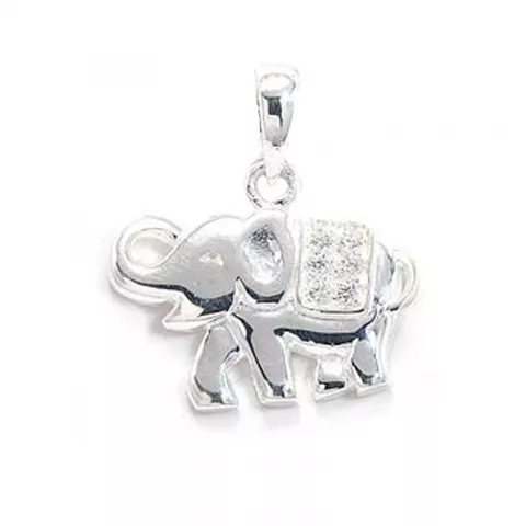 Elefant zirkon anheng i sølv