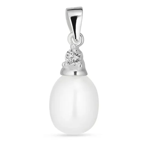 8 mm perle anheng i sølv