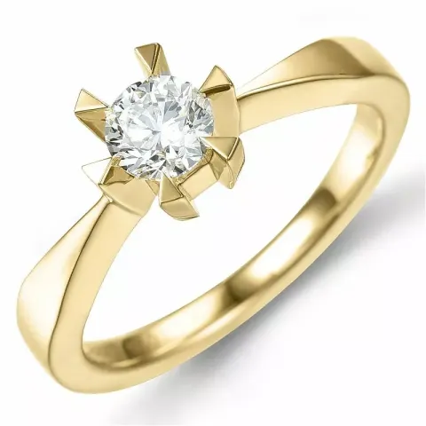 0,50 ct solitairering i 14 karat gull