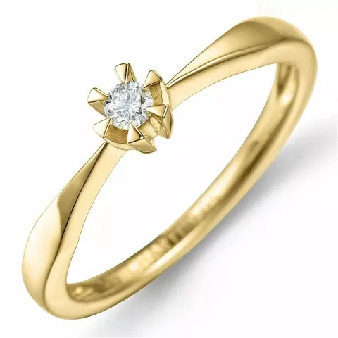 0,05 ct solitairering i 14 karat gull