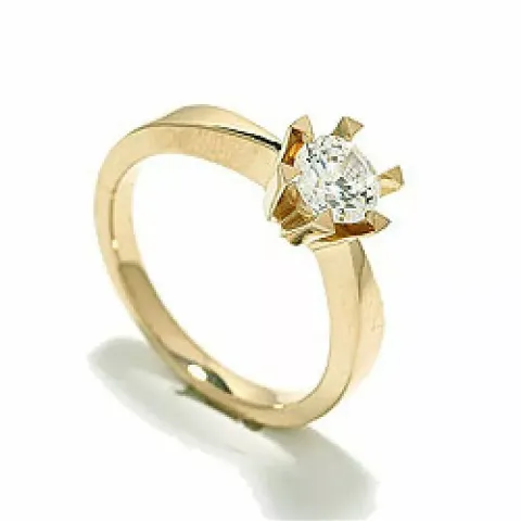 Diamant gullring i 14 karat gull 0,60 ct