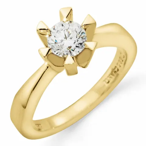 diamant ring i 14 karat gull 0,50 ct