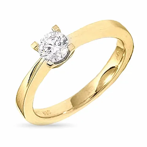 0,40 ct solitairering i 14 karat gull