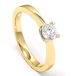 0,20 ct solitaire ring i 14 karat gull