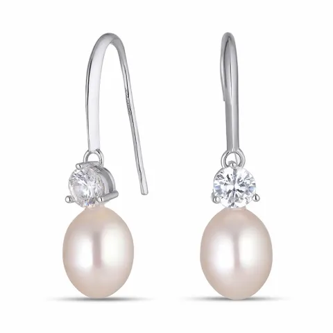 7,5-8 mm perle øredobber i sølv