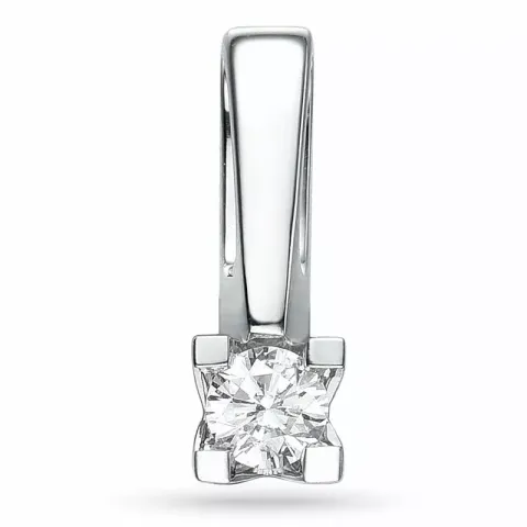 diamant solitaireanheng i 14 karat hvitt gull 0,10 ct