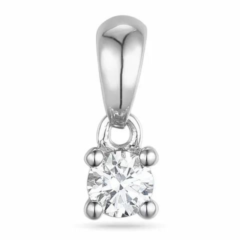 0,10 ct diamant solitaireanheng i 14 karat hvitt gull 0,10 ct