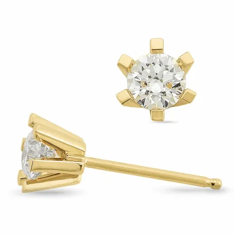 2 x 0,30 ct lab grown diamant solitaireørepynt i 14 karat gull med lab grown diamant 