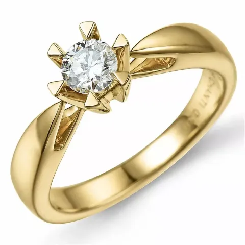 0,30 ct solitairering i 14 karat gull