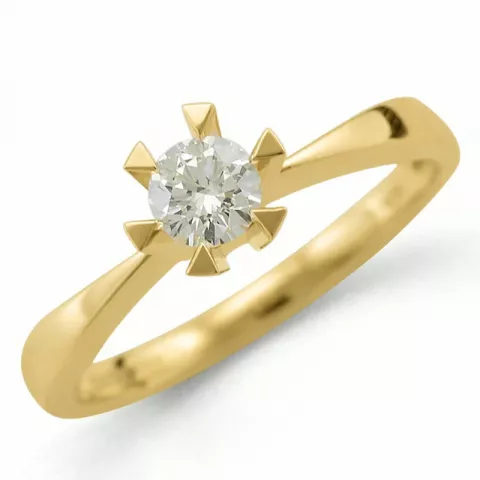 kampanje - diamant solitairering i 14 karat gull 0,30 ct