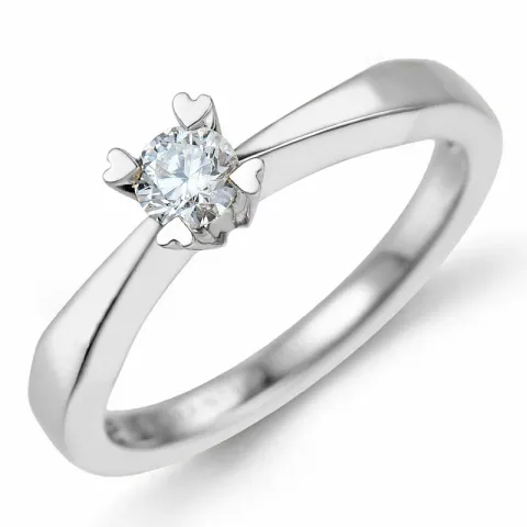 0,20 ct solitaire ring i 14 karat hvitt gull