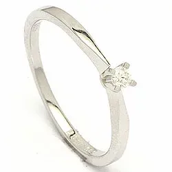 Elegant diamant hvittgullsring i 14 karat hvitt gull 0,05 ct