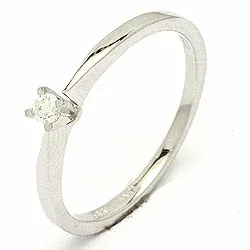 Elegant diamant hvittgullsring i 14 karat hvitt gull 0,05 ct